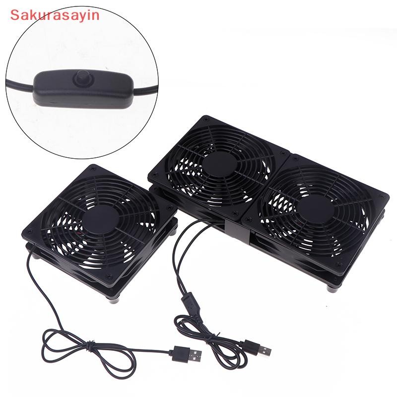 {Sakurasayin} 1 Bộ Quạt Làm Mát Luồng Không Khí Cao Cho Bộ Thu Modem Router 120mm DC12V USB Powered 