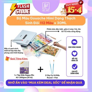 Bộ Màu Gouache Himi Sinh Đôi Twin Split Cup - Phiên Bản 112 Màu x 12ml (Tặng Nhiều Qùa Khi Mua Hàng)