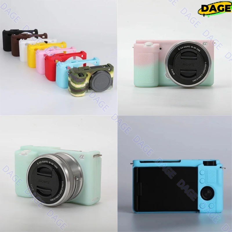 Ốp lưng thân máy ảnh silicon mềm COD ZV-E10 cho Sony ZV-E10 ZVE10 Vỏ cao su bảo vệ da DAGE