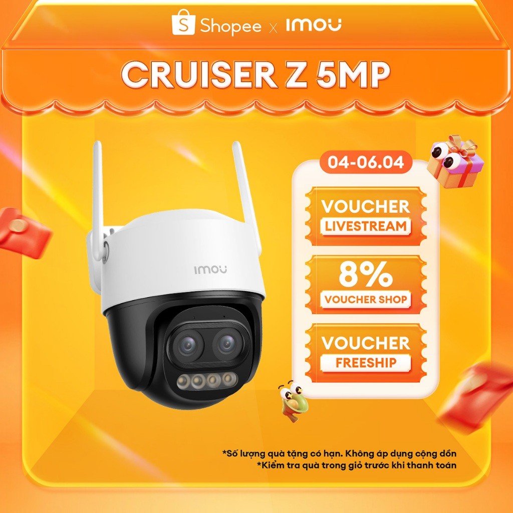 Camera Wifi ngoài trời IMOU Cruiser Z I 5MP I S7DP-5M0WEZ I Ống kính kép Zoom 12x