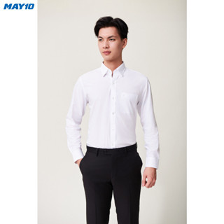 Áo sơ mi nam trắng dài tay chất liệu Bamboo May 10 mã 010122900WL2