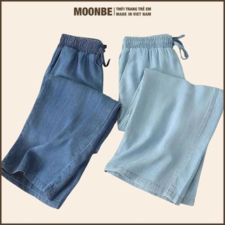 [Size 18-65kg]Combo 2 Quần Bò giấy ống suông cho bé gái & mẹ chất mềm thời trang trẻ em MOONBE quần ống suông HK