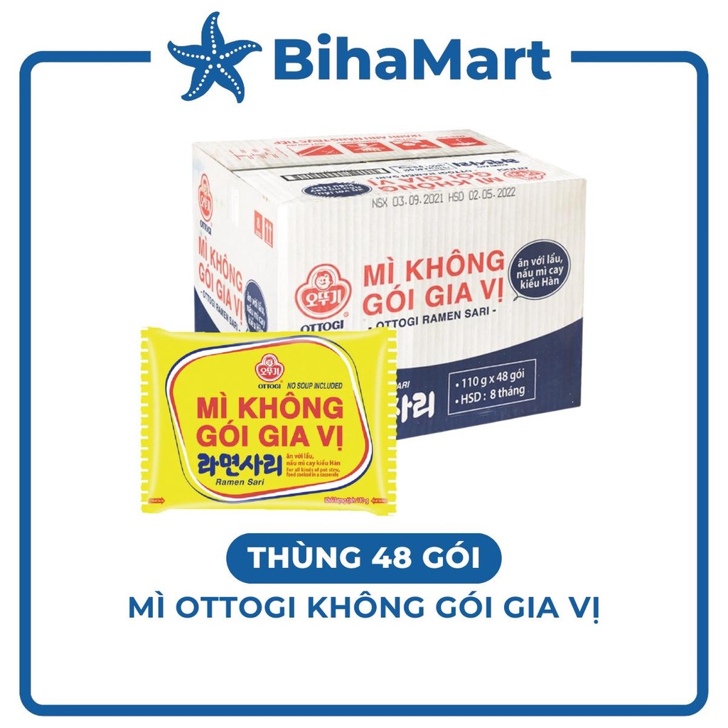 [THÙNG48GÓI] - OTTOGI - Mì Ottogi không gói gia vị, Mì không gia vị ăn liền Ottogi, Mì ăn liền Otogi