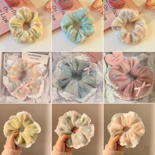 Ahellogirl Nhiều Màu Sắc Len Ren Đuôi Ngựa Lớn Tóc Đầu Dây Buộc Tóc Scrunchies