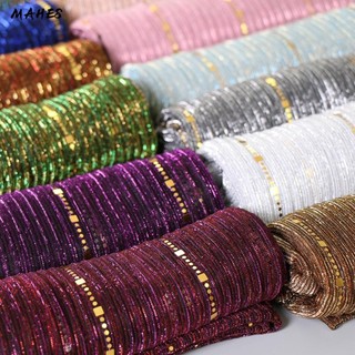 MAHES Khăn choàng, Khăn choàng sọc sequin nữ màu trơn, Khăn lụa hàng ngày phong cách Hàn Quốc