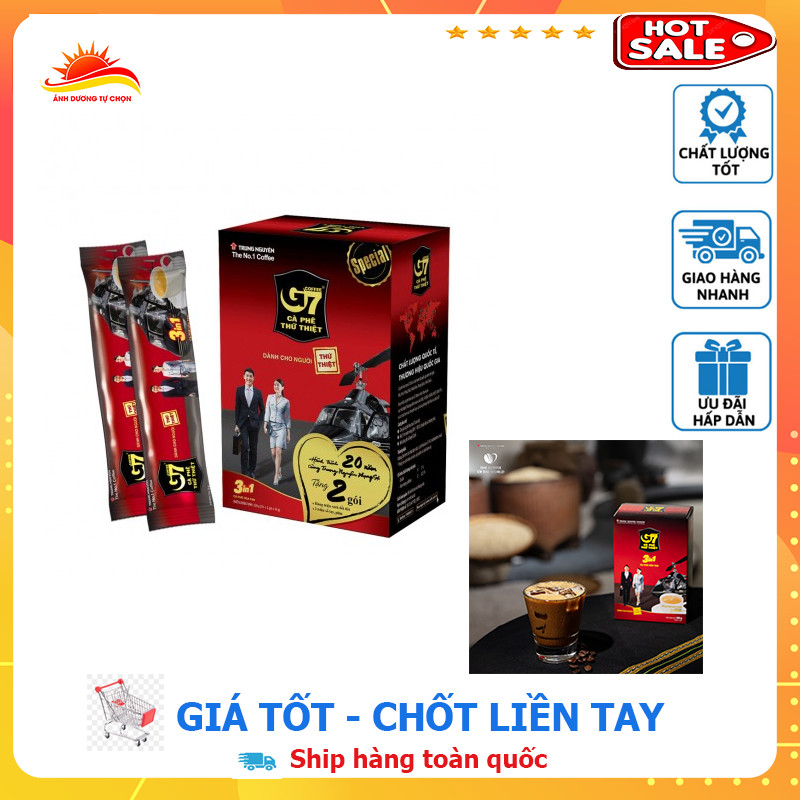 Cà Phê Sữa Hoà Tan G7 3in1 Hộp 18 Gói X 16g Dài - hãng Trung Nguyên