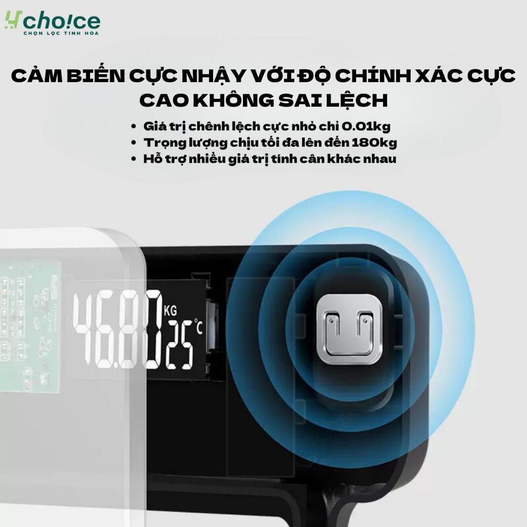 Cân điện tử sức khỏe JIAKE đo lường chính xác, phân tích 12 dữ liệu và lưu trữ qua ứng dụng, pin 1 lần dùng cả tháng