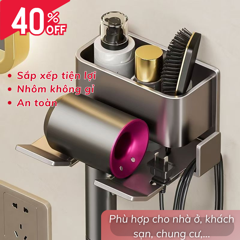 
Giá Treo Máy Sấy Tóc Joful Home Dán Tường, Nhôm Hàng Không, Không Cần Khoan