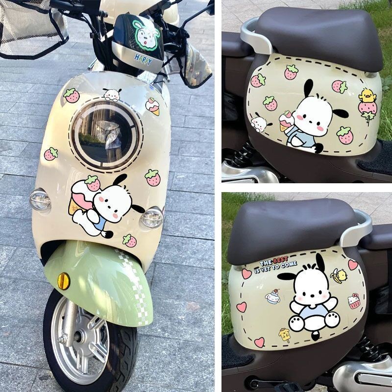 Miếng dán thân xe Pochacco miếng dán xe chó Pacha miếng dán chống thấm nước hoạt hình dễ thương miếng dán mũ bảo hiểm xe máy xe điện trang trí