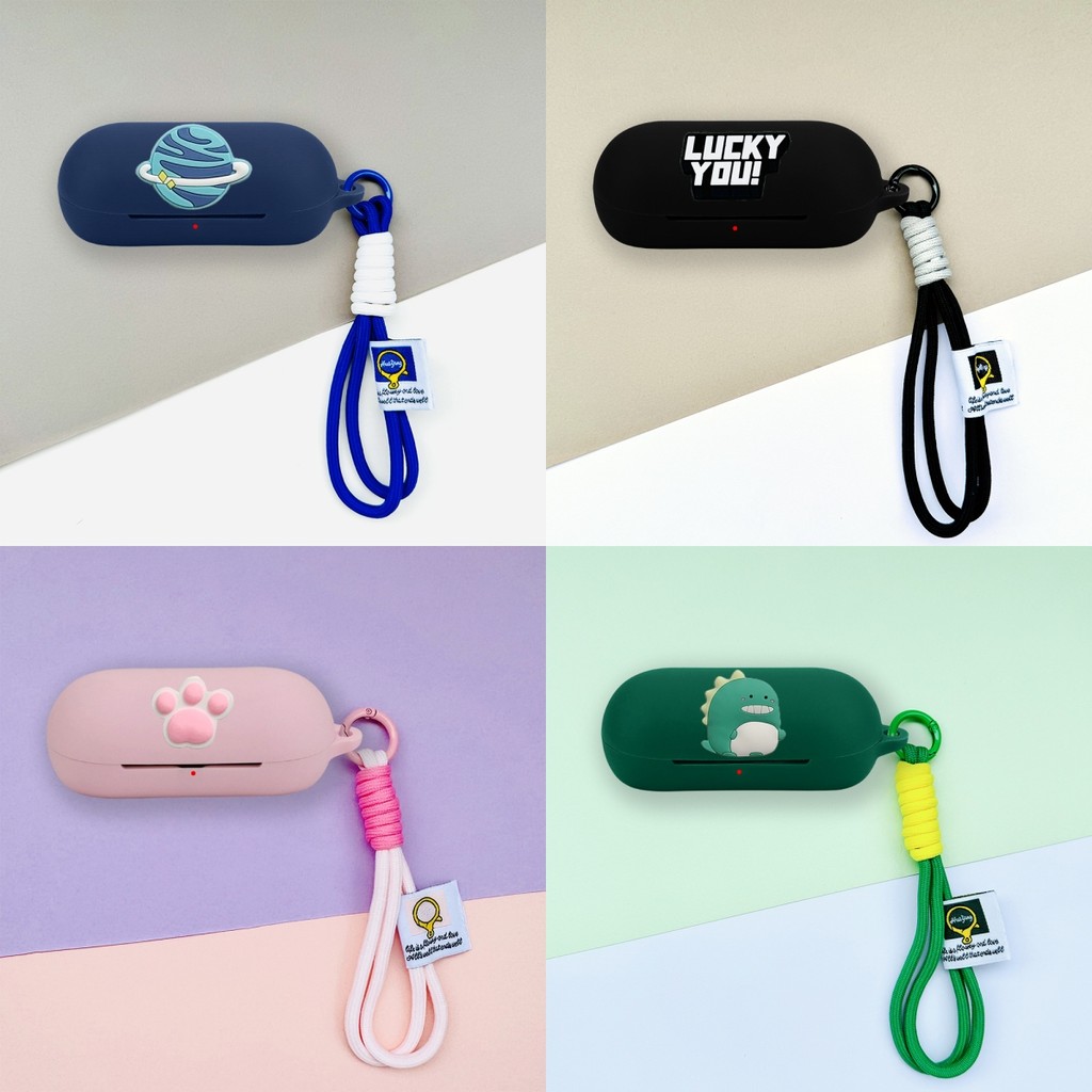 For Sony WF-C700N Case Cartoon Shark Piggy Lanyard Pendant Charm Silicone Soft Case Sony WF-C700N Sh