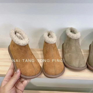   Dòng siêu ấm  Giày đi tuyết trẻ em mùa đông phong cách Hàn Quốc cho bé gái bốt bông cho bé trai bốt dày dặn lót nhung cho bé trai Bốt ngắn dễ phối cho nam Hàn Quốc 5 