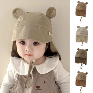 Hoạt Hình Gấu Bé Mũ Chống Nắng Mùa Hè Chống Nắng Trẻ Sơ Sinh Bé Trai Bé Gái Mũ Xô Ngoài Trời Bảo Vệ Cổ Cho Bé Mũ Che