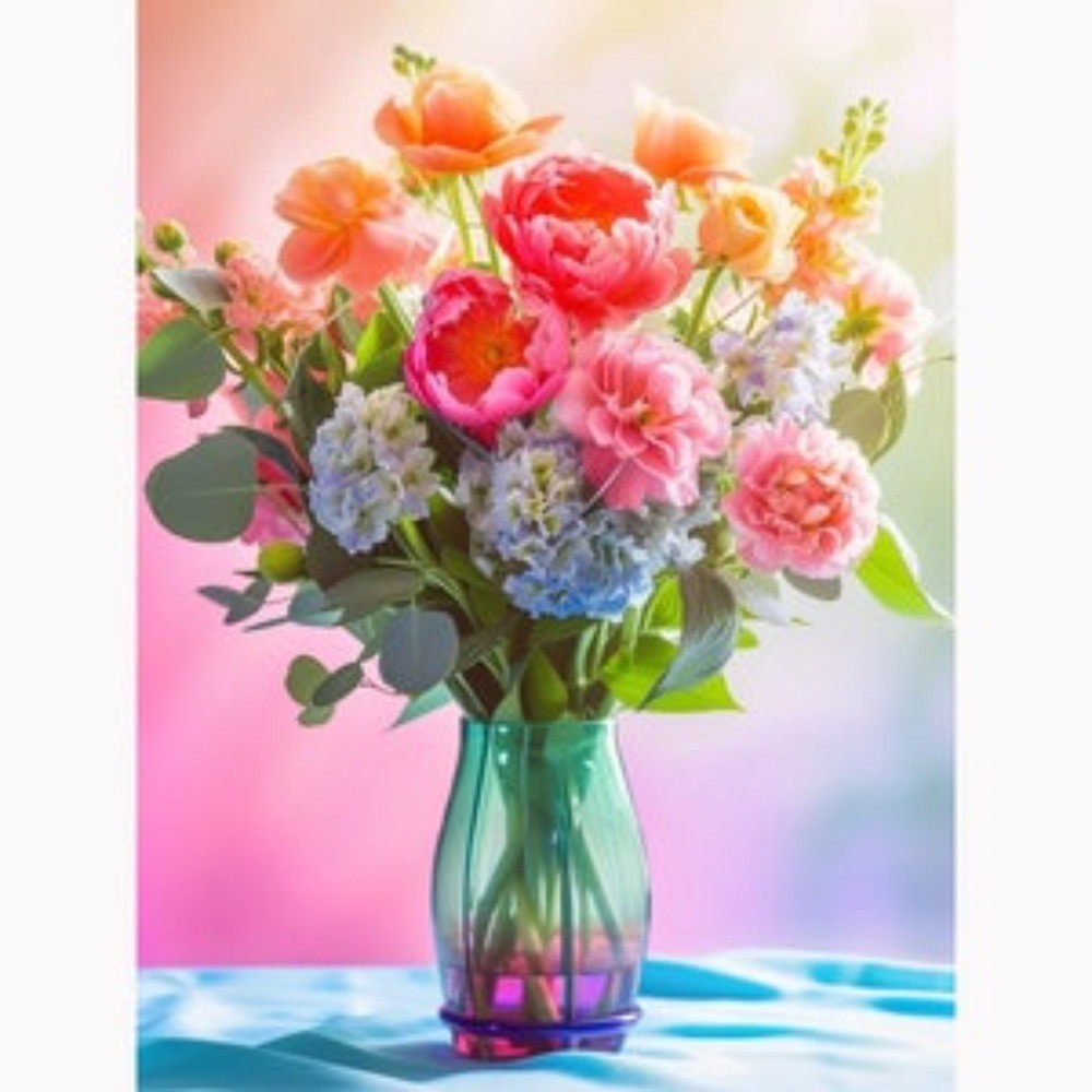 5D DIY Plant Flower / Flower in Vase Diamond Painting, Full Diamond Square / Round Diamond Painting 