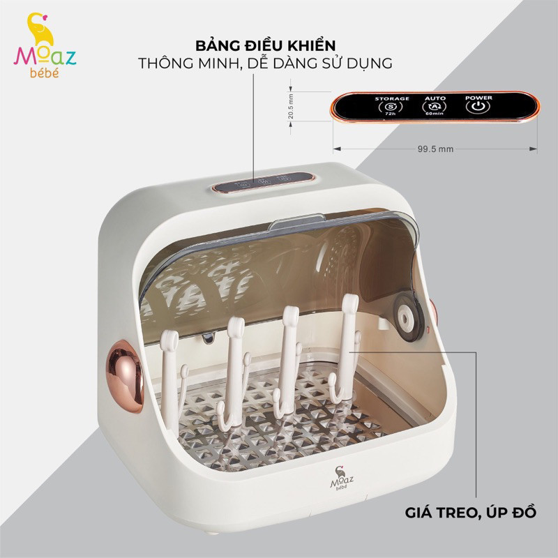 [Mẫu mới] Máy úp bình sữa, tiệt trùng và sấy khô tia UV MB044 PLUS