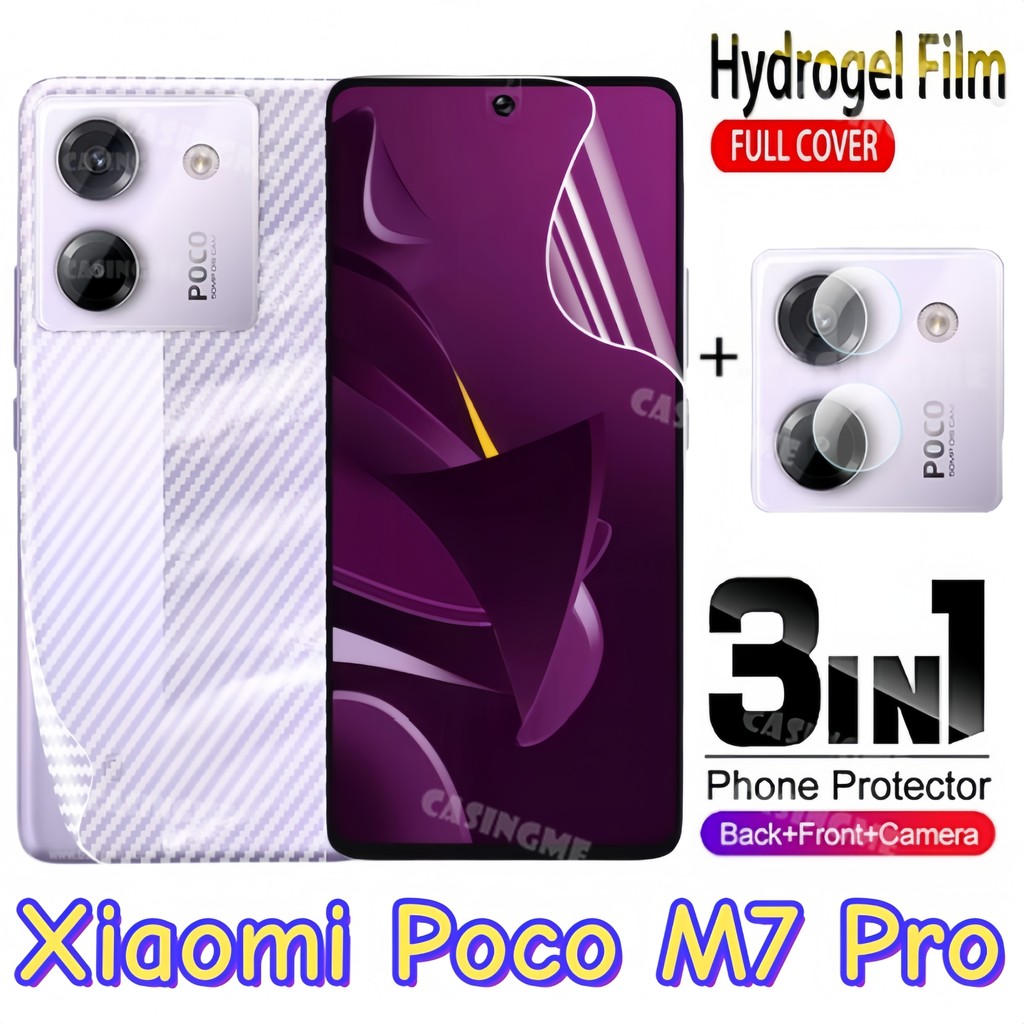 Dành Cho Xiaomi Poco M7 Pro 5G Mặt Trước Mặt Sau Full Cover Bảo Vệ Hydrogel Phim Cho Xiaomi Poco M7 