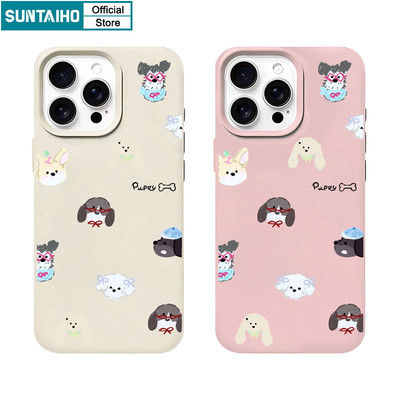 Suntaiho Hoạt Hình Dễ Thương Họa Tiết Chó Con Ốp Lưng Điện Thoại Silicon Mềm Cao Cấp Chống Sốc Cho iPhone 11 12 13 14 15 16 Pro max IP 7 8 Plus Iphon X Xs XR Xs max