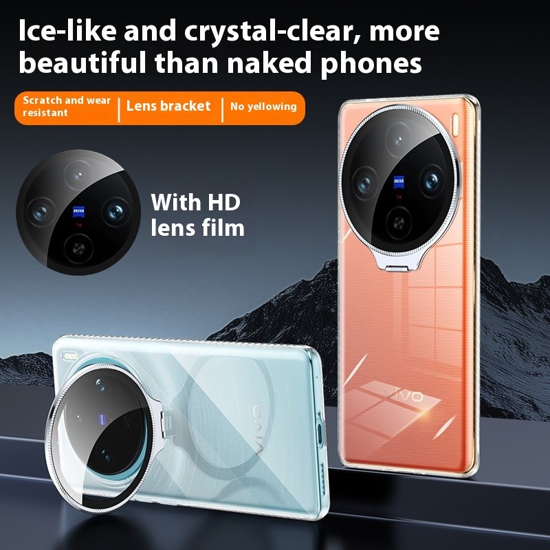 Ốp điện thoại bảo vệ ống kính trong suốt pha lê đá sang trọng cho VIVO X200 Ultra X200 Pro X200 Pro 