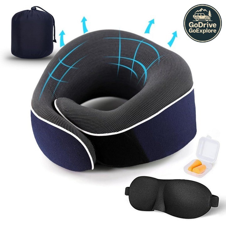 OrthoCloud™ Premium Ergonomic Travel Neck Pillow – Gối cổ công thái học cao cấp ✨
