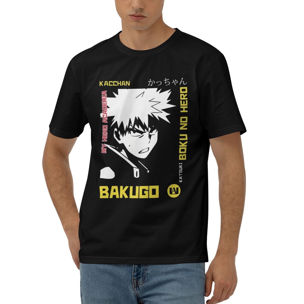 Áo thun cotton thật mùa hè Katsuki Bakugo Boku No Hero Academia My Hero Academia Hero Áo thun cotton