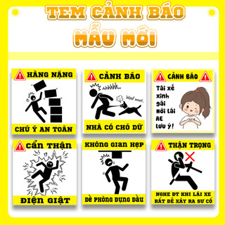Tem cảnh báo an toàn lao động, nguy cơ điện giật, dán tường, mũ bảo hiểm, công trường, thiết bị điện