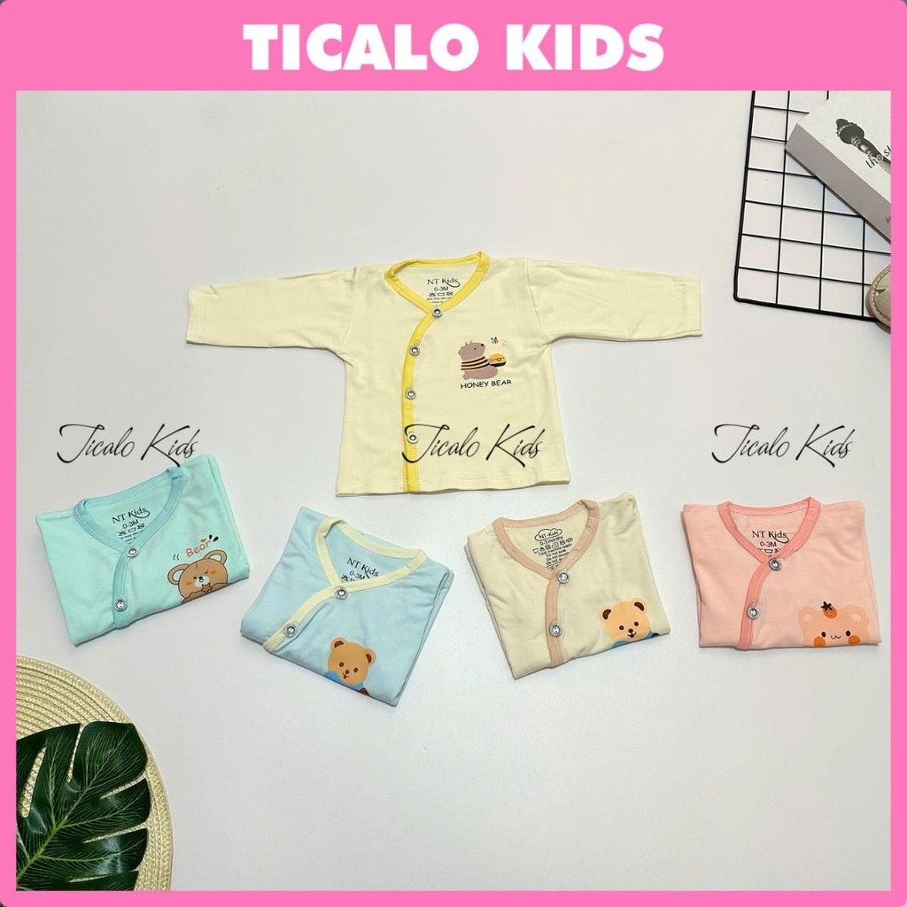 [NT KIDS] Combo Áo Dài Tay Cho Bé Sơ Sinh - MÀU SẮC - Chất Thun Lạnh, Mềm Mịn, Co Giãn