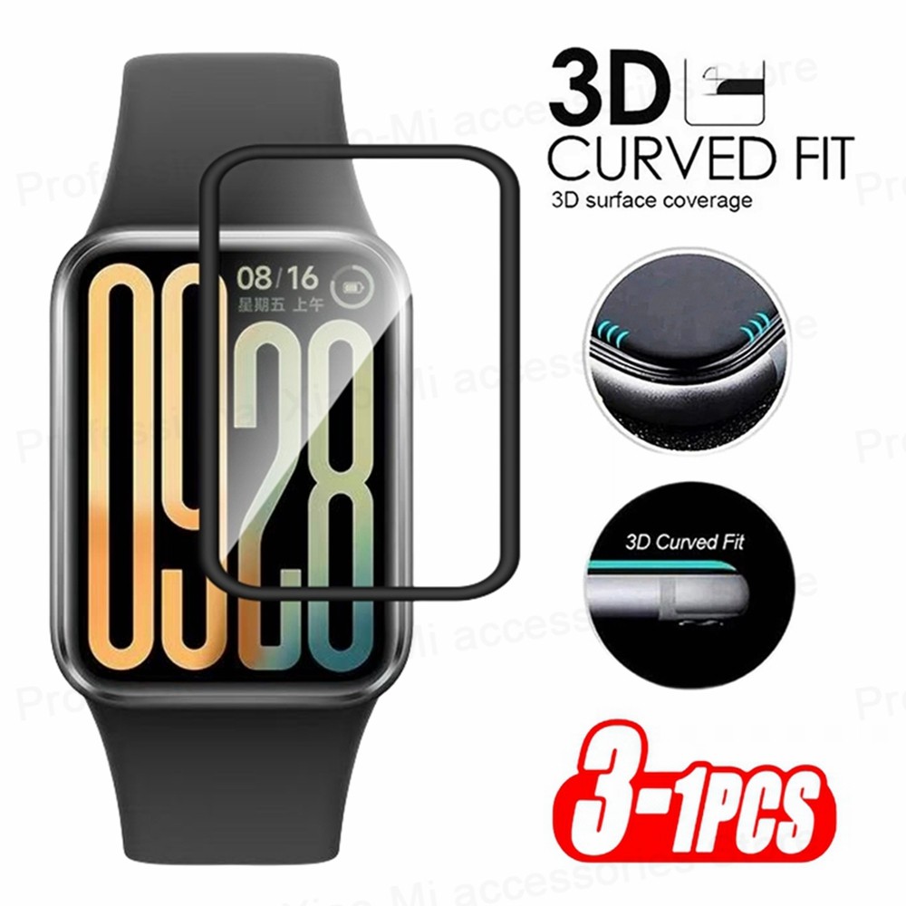 Phim Cong 3D Cho Xiaomi Mi Band 9 Pro 9Pro Smartwatch Chống Trầy Xước Bảo Vệ Màn Hình Cho Xiaomi Sma