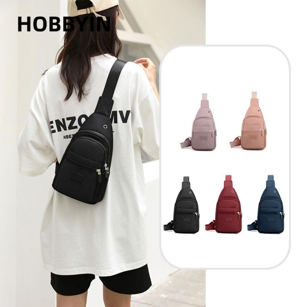 Túi thắt lưng HOBBYIN, Túi đeo ngực nữ 5 màu đa chức năng, Ví thời trang Túi tập thể dục Nylon nhiều ngăn Unisex