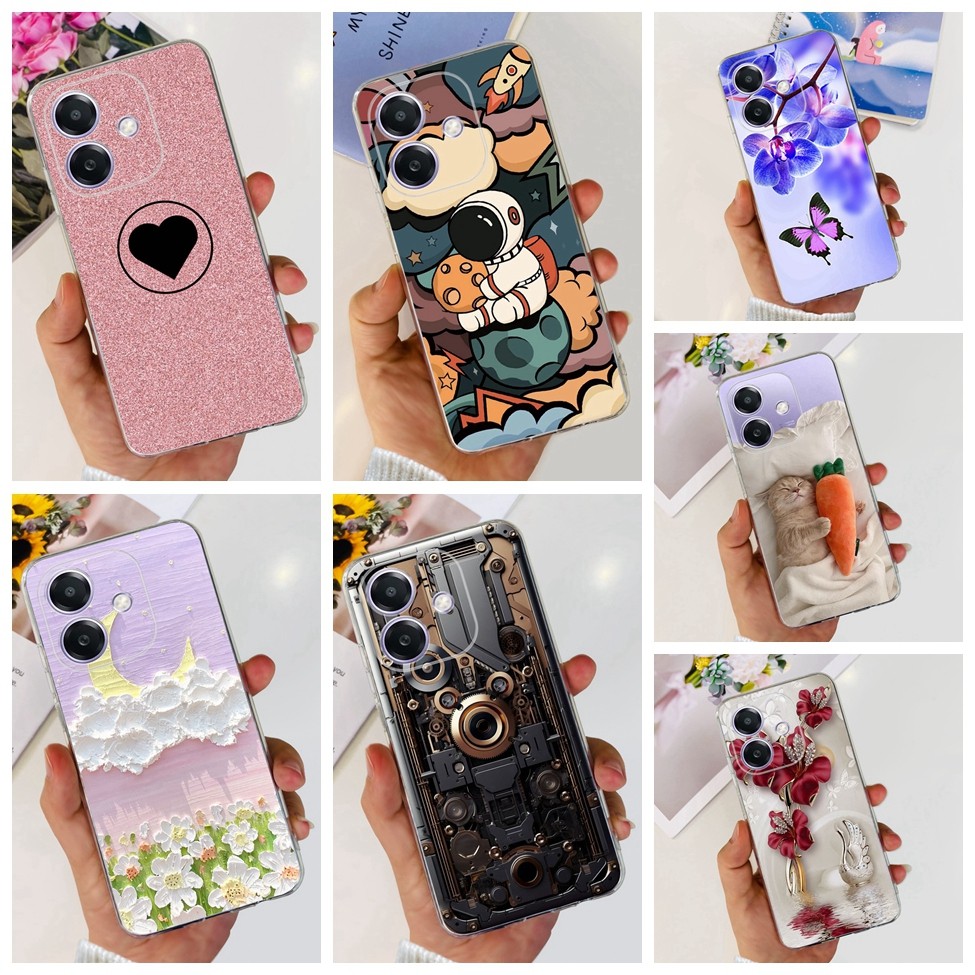 4g Cho Oppo A3 CPH2669 A3X CPH2681 Ốp điện thoại Trong Suốt Thẩm Mỹ Thời Trang Mèo Dễ Thương Mềm TPU