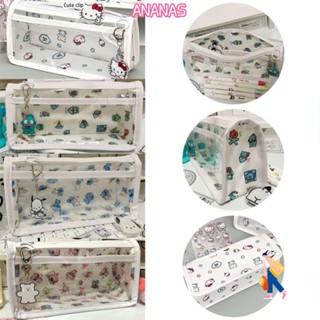 Túi đựng bút ANANAS, Bút chì đế tam giác ổn định dung tích lớn, Cá chú hề hoạt hình / Kitty / Stitch Hộp bút trong suốt chống thấm nước Quà tặng học sinh