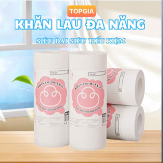 COMBO 2 Cuộn Khăn Lau Đa Năng Cuộn 100 tờ Top Gia Siêu Dai Có Thể Giặt Tái Sử Dụng - TOPGIA