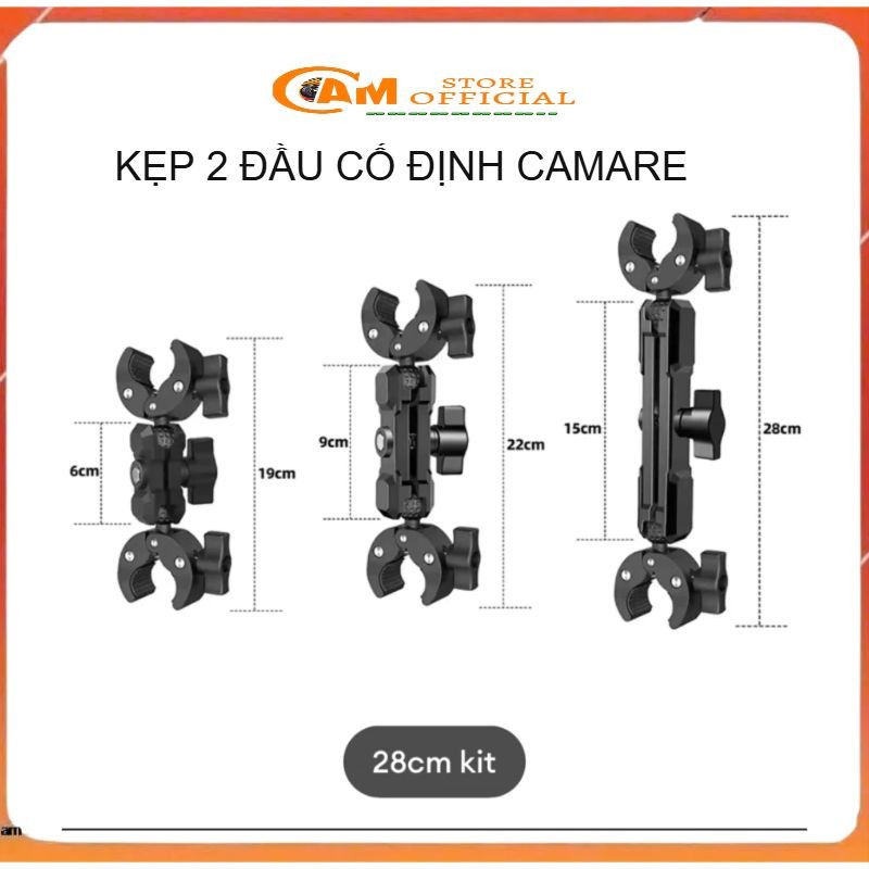 kẹp 2 đầu  gắn xe cho gopro dji intar 360 phụ kiện kẹp action cam 66camera