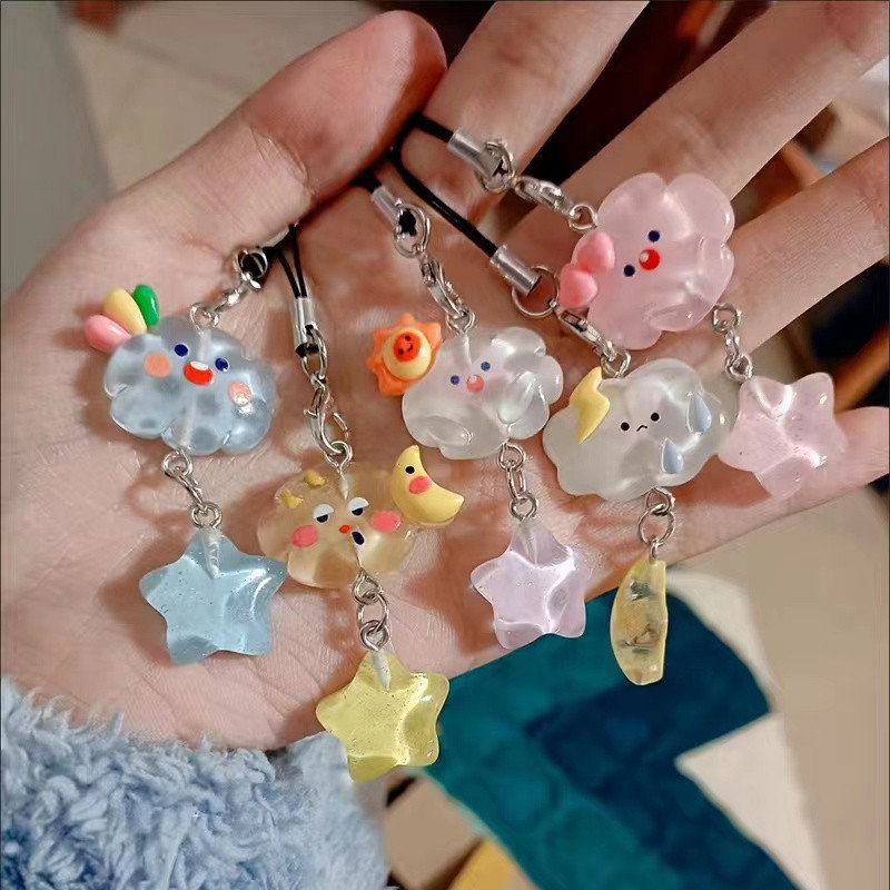 lichee1🌷Dây Đeo Điện Thoại Màu Kẹo Ngọt Hình Đám Mây Ngôi Sao Đám Mây Hoạt Hình Đáng Yêu Cho Nữ | BigBuy360 - bigbuy360.vn