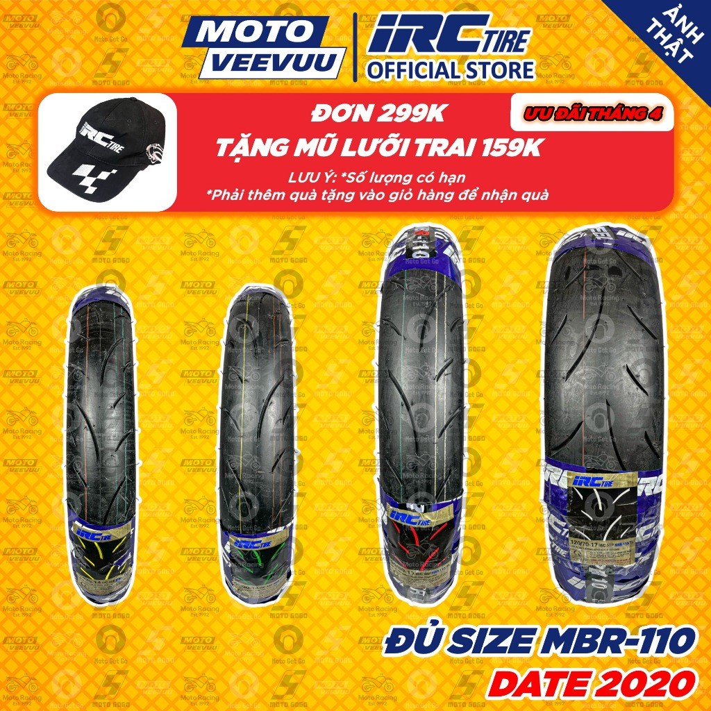 [MTVV] [GIÁ SỐC] Vỏ lốp xe số IRC INOUE đủ size MBR-110 70 80 90 100 110 120 130 140 14 17 xe ga xe 