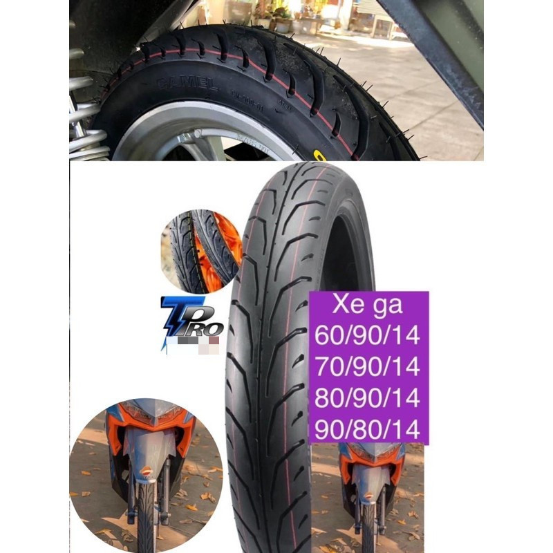 Vỏ lốp CAMEL dunlop  900 60/90 - 70/90 - 80/90 - 90/80 14 inches (ko dùng ruột)