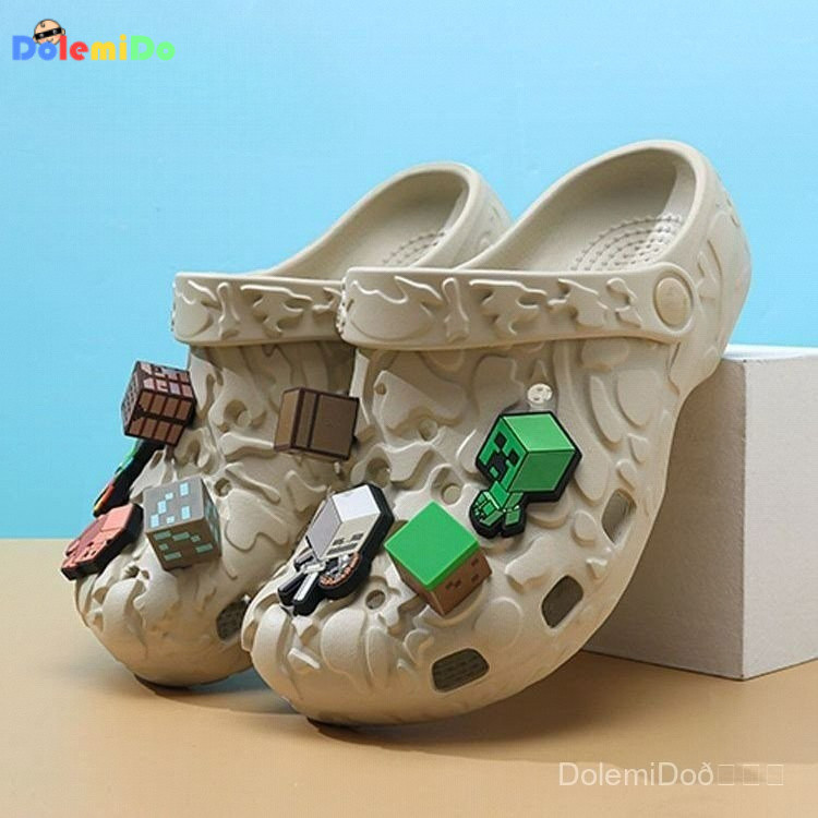 Dép Crocs cho trẻ em Minecraft, dép sandal cho bé trai, mùa hè 2025, dép đi biển mới cho trẻ lớn, ch