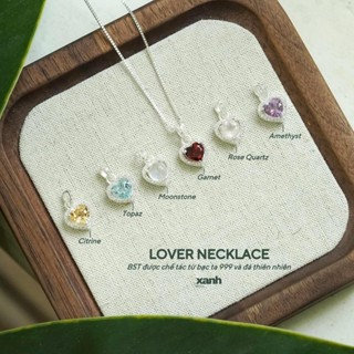 Dây chuyền Trái tim đá thiên nhiên phong thuỷ lấp lánh nữ tính may mắn thanh lịch hằng ngày - Xanh Jewelry