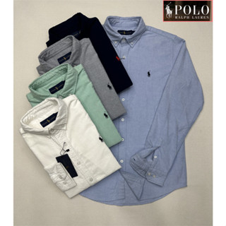  Ralph Lauren Polo Áo Sơ Mi Nam Dài Tay Cotton Nguyên Chất Áo Sơ Mi Dài Tay Thu Đông Dày Áo Sơ Mi Mỹ Thường Ngày Áo Sơ Mi Nam 