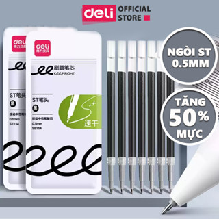 Combo 10 20 Ruột Bút ST Gel Deli Thế Hệ Mới Ngòi ST 0.5mm  Dùng Cho Bút Bi Nước Bấm Đầu A575/A057B/S60/S101
