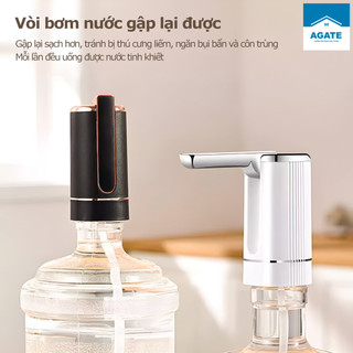 Vòi bơm hút bình nước bình rượu điện tự động có sạc USB,có thể gập lại
