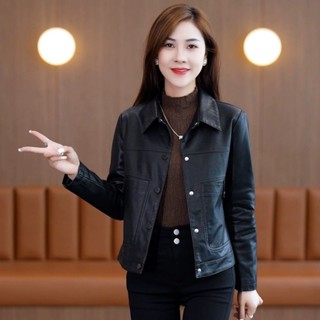  áo khoác da nữ croptop dáng dài dây kéo hàn quốc mùa đông bigsize áo khoác dạ bomber dây kéo basic tay form rộng Áo khoác da Áo khoác nữ áo khoác da PU dễ phối đồ thân hình nhỏ tôn dáng tôn dáng kiểu Tây mẫu mới xuân thu mẫu ngắn 