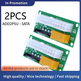2 Chiếc Dual PSU Adapter ATX 24Pin Sang SATA Power Sync Starter Card ADD2PSU Riser Extender Adapter Cho Khai Thác BTC