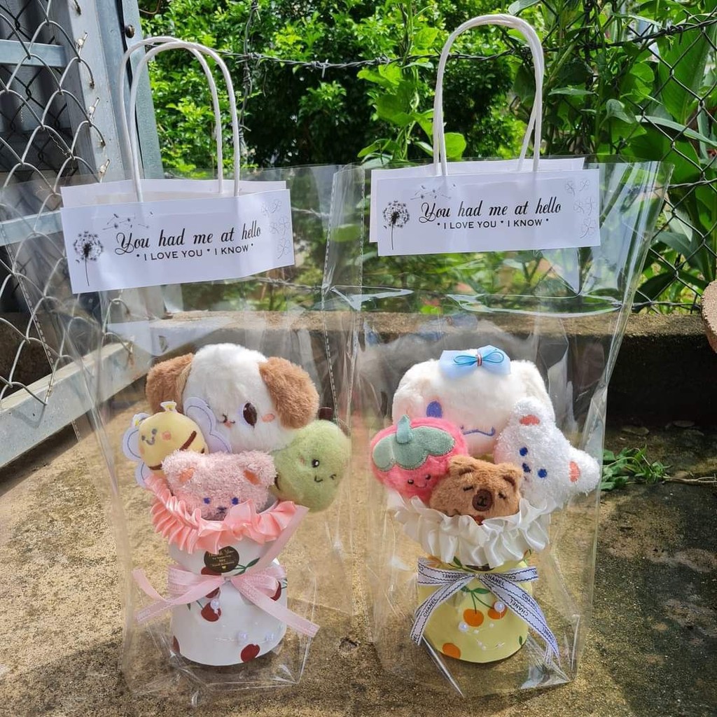 Set 10 Túi Xếp Đáy Trong Suốt Đựng Bó Hoa Tròn, Đựng Ly Trà Sữa, Hoa Gấu, Hoa Tiền - 1998 Handmade