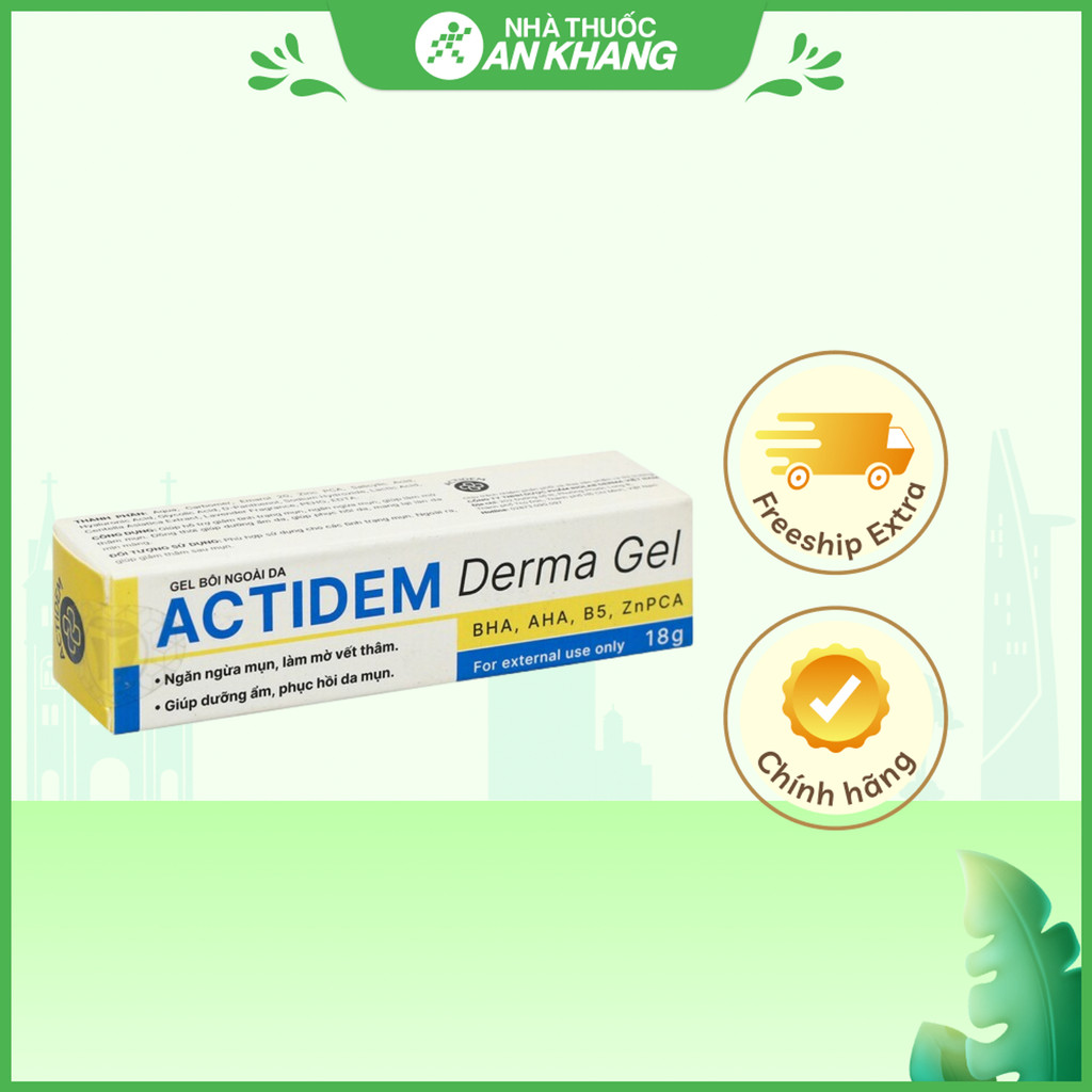 Gel Actidem Derma ngừa mụn, mờ thâm tuýp 18g
