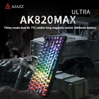  Ajazz AK820 Max ULTRA Công tắc từ tính 3 chế độ Bàn phím cơ 8K kép không dây Kích hoạt nhanh Pin 8000mAh ARGB Đèn bảo vệ mắt RT 0,01mm để chơi game hoặc văn phòng 