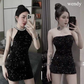 ĐẦM THIẾT KẾ KIM SA ÔM BODY DÁNG NGẮN QUYẾN RŨ LẤP LÁNH BLING BLING DỰ TIỆC SANG CHẢNH wendy