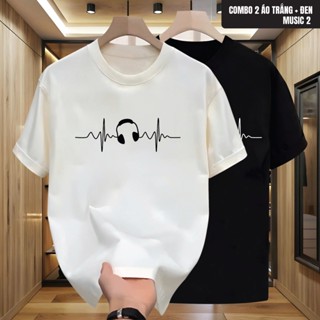 Áo thun cổ tròn nam nữ MUSIC form unisex chất cotton thoáng mát, áo thun in phong cách boy phố trẻ trung