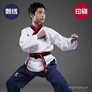 Quần Áo Taekwondo quần áo trẻ em dài tay ngắn người lớn Nam và nữ đào tạo người mới bắt đầu huấn luyện viên quần áo tùy chỉnh