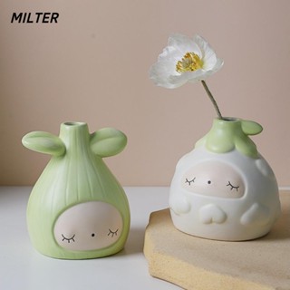 Chậu hoa gốm sứ MILTER, Chậu hoa ban công để bàn Chậu cây cảnh, Trang trí đầu chó hoạt hình Nồi gốm vịt Vườn