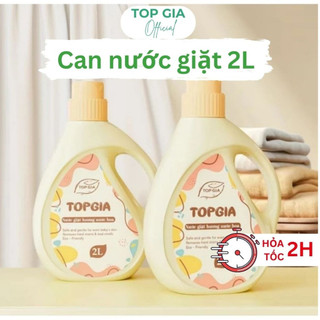   CAN 2LIT  Nước giặt xả sắc Hương Nước Hoa Top Gia 2in1 can 2 lít khử khuẩn lành mạnh lưu hương tới 24H 