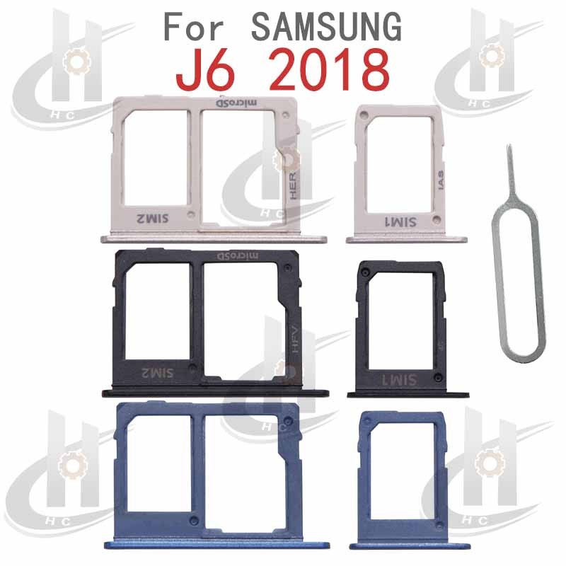 Dành Cho Samsung Galaxy J6 2018 SM-J600 J600 Sim Khay Đựng Thẻ Khe Cắm Thẻ Đầu Đọc SD Khe Cắm Adapte